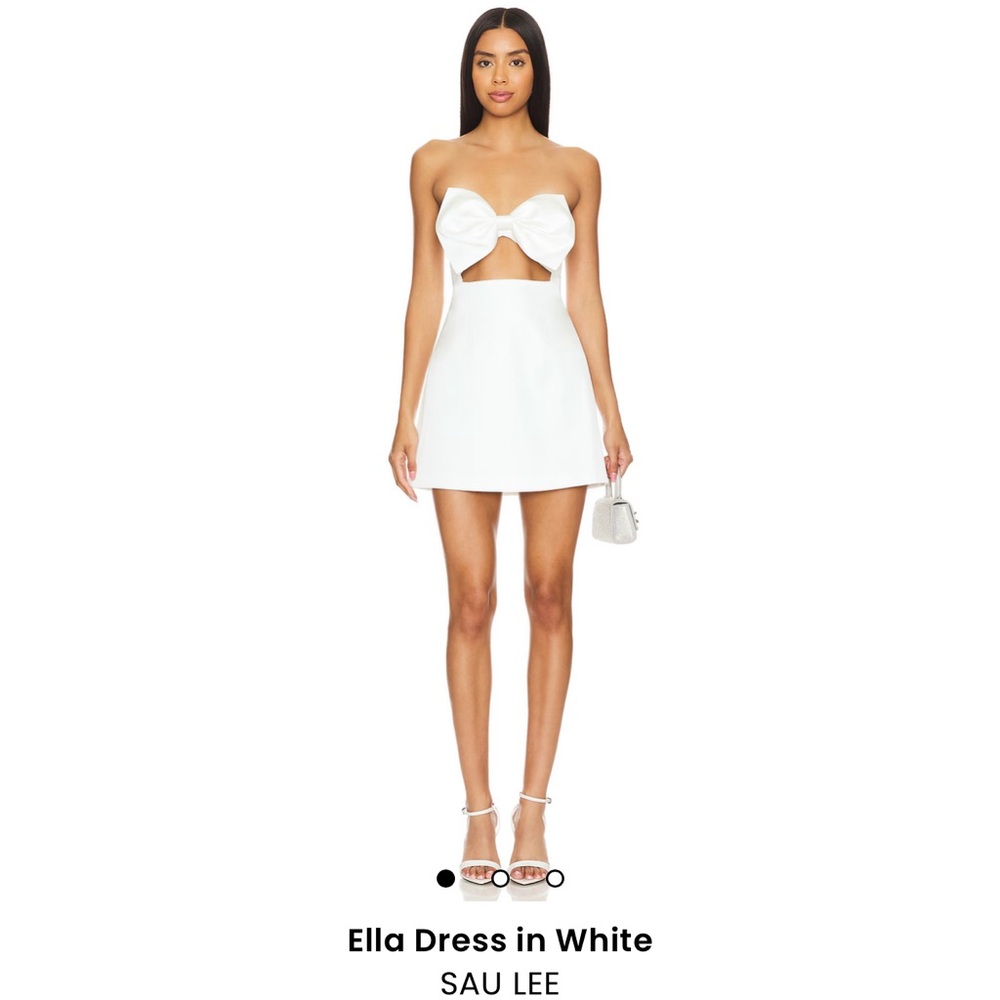 White, bow mini dress
